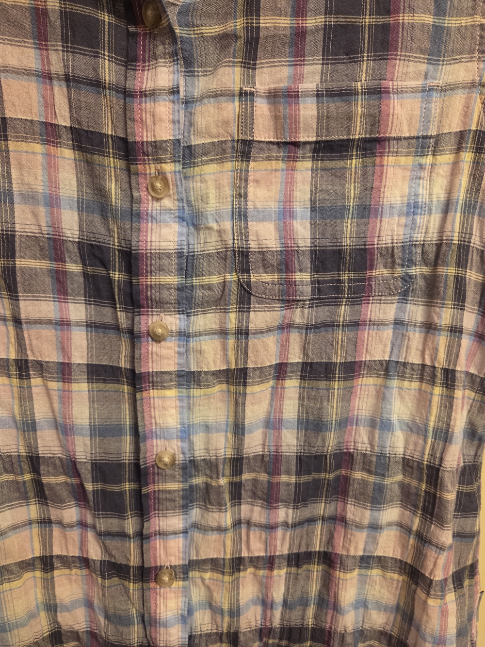 Eddie Bauer Women's XS Soft Cotton Plaid Blouse Cottagecore Coastal Casual - Picture 2 of 8